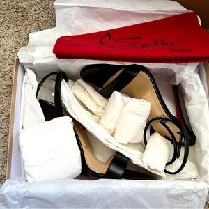 Louboutin Nappa Black Heels Sandals 37 6.5